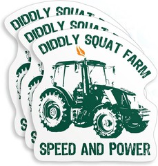 (3Pcs) Diddly Squat Farm Speed and Power Stickers Bumper Sticker Tractor Farming