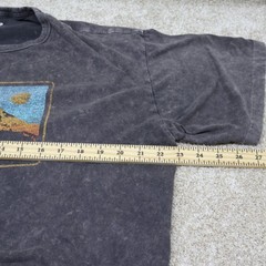 Old Navy Mens Large Graphic T Shirt Gray Mountain Cut Off Hem (see photo for fla
