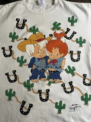 Vintage 1994 AOP Bam-Bam & Pebbles Western T-Shirt