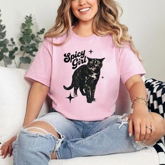 Spicy Girl Tortie Cat Vintage Feline Attitude Art T-Shirt