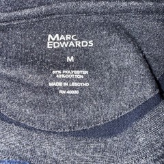Marc Edwards Mens Navy Blue Henley Neck Thermal Shirt Long Sleeve Size M