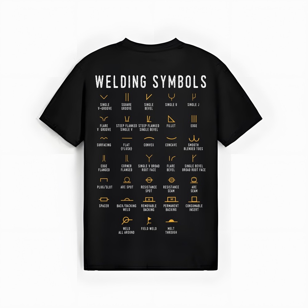 Welding Symbols – Funny Welder (On Back) T-Shirt