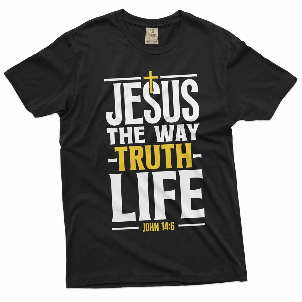 mens Jesus christ shirt Christian Jesus way truth life tee shirt christian gifts