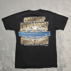 VTG US Army Shirt Mens M Black Crewneck Combat Proven Infantry 7.62 Design Y2K