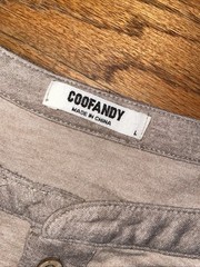Coofandy Men’s Large Khaki Oatmeal Heather Short Sleeve Henley Stretch Shirt EUC