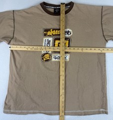 Vintage JNCO Jeans Graphic Print Shirt Y2K Size XL Earthtone Brown Embroidered
