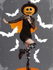 4 Pairs Halloween Socks Women Men Knee High Compression Socks for Halloween N…