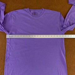 Comfort Colors Mens Medium Purple Heavyweight Long Sleeve Crew Neck T-Shirt New