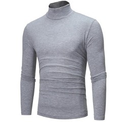 Mens Turtleneck Basic Pullover Long Sleeve Jumper Top Casual Slim Fit T-Shirt**