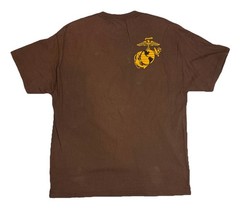 Hanes Beefy Tee USMC Semper Fidelis Thanksgiving 2009 Graphic Brown Mens XL