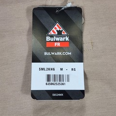 Bulwark FR Shirt Mens Medium Beige Henley Long Sleeve Flame Resistant Workwear