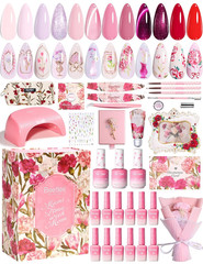 Beetles Mani Time with Mom Mother’S Day Gift Box, 12 Colors Purple Pink Red Cat