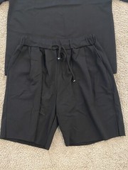 Men’s T-Shirt & Short Set Size Medium Black Cut-Offs Frayed