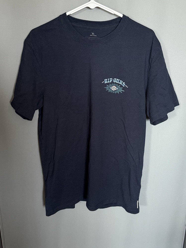 RIP CURL Navy Blue Front and Back Graphic T Shirt Men’s Size Medium