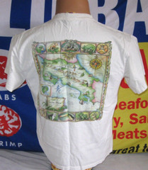 MAP of COSTA RICA Tucan Tico Carlos Kidd Art vintage T Shirt Adult Medium SHORT