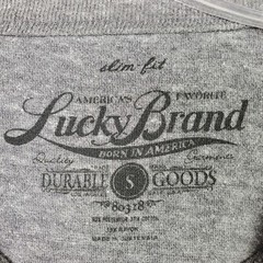 Lucky Brand Mens T Shirt Size S Gray Slim Fit Snake Bite Print Poly Cotton Rayon