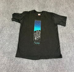 VTG 90s Fruit of the Loom Single Stitch Black Jazz Print Cotton Size M
