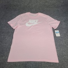 Nike Shirt Mens Medium Light Pink White Futura Logo Sportswear Cotton Tee