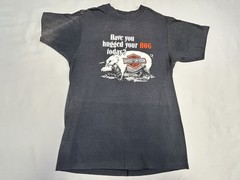 VTG 80’s Harley Davidson T-Shirt Have You Hugged Your Hog Today Sz M 2 Sided