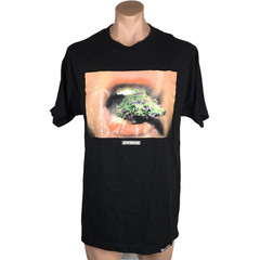 Artist Creation 420 Weed Ganja Lips Black Hip Hop Street Wear T Shirt Sz L