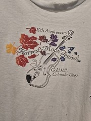 Vintage Harvest Moon Festival Shirt 1989 Music Band Large Colorado Thrashed 80s