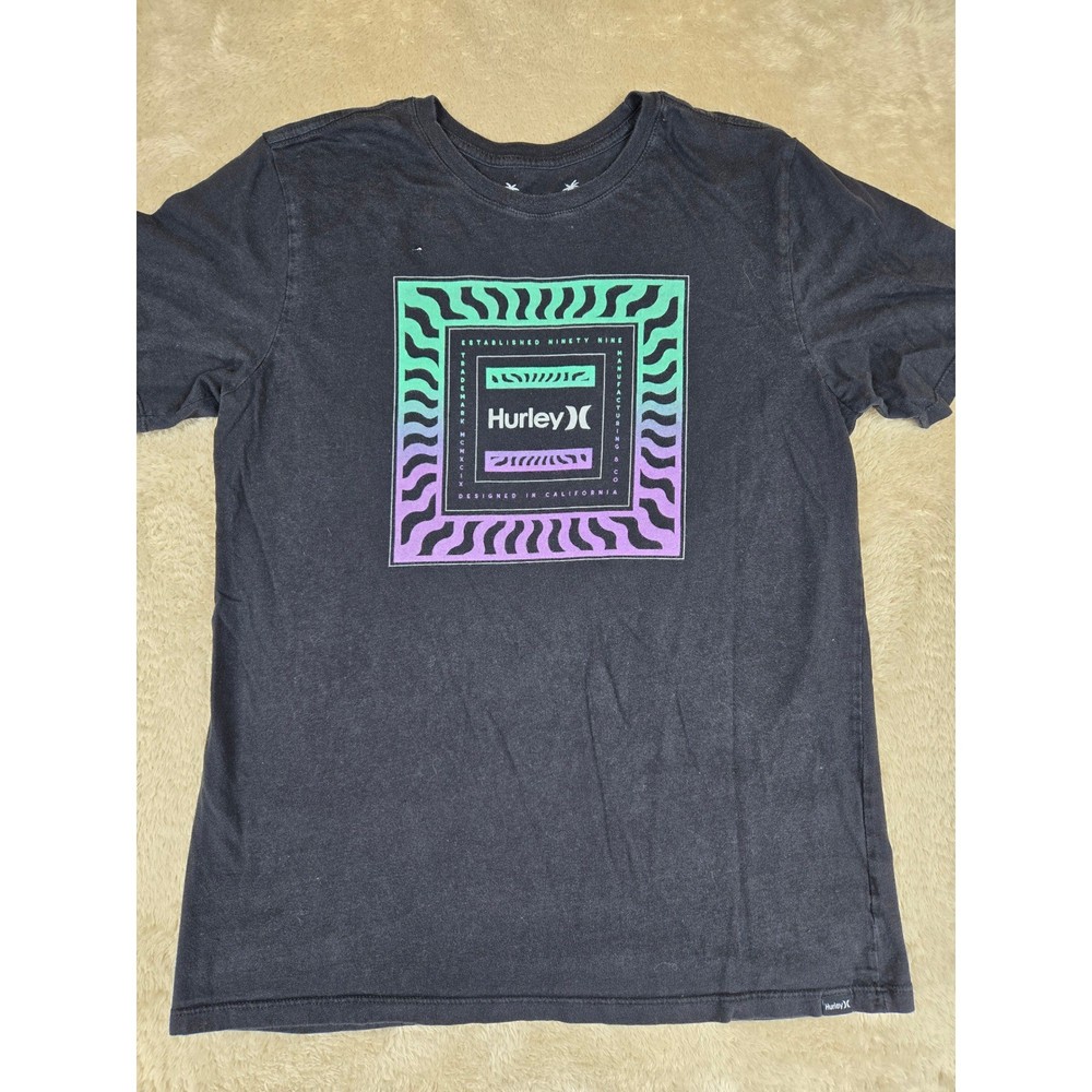 Hurley Mens T Shirt Size S Black Everyday Washed Graphic Print Short Sleeve