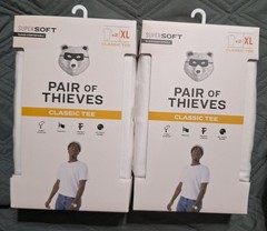 New Set of 4 Pair of Thieves Men’s XL Classic Tee Crewneck Undershirt in White