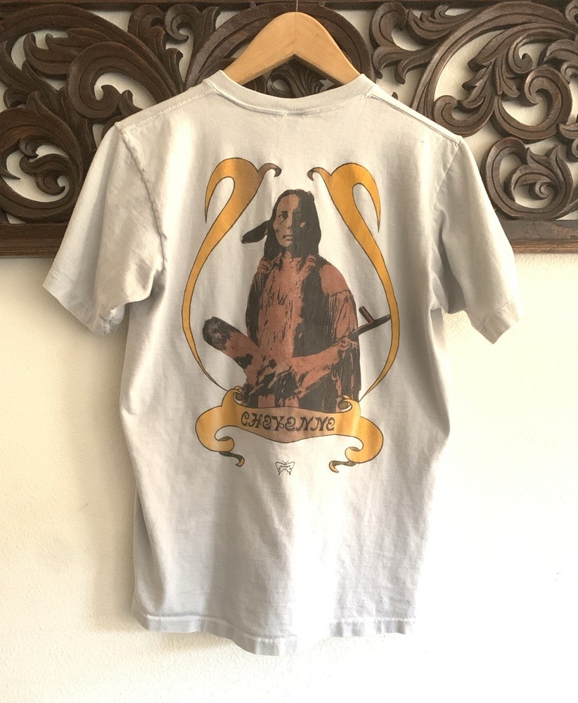 Vintage Cheyenne Towncraft Pocket T Shirt Faded Light Blue Sz M 50s 60s Native