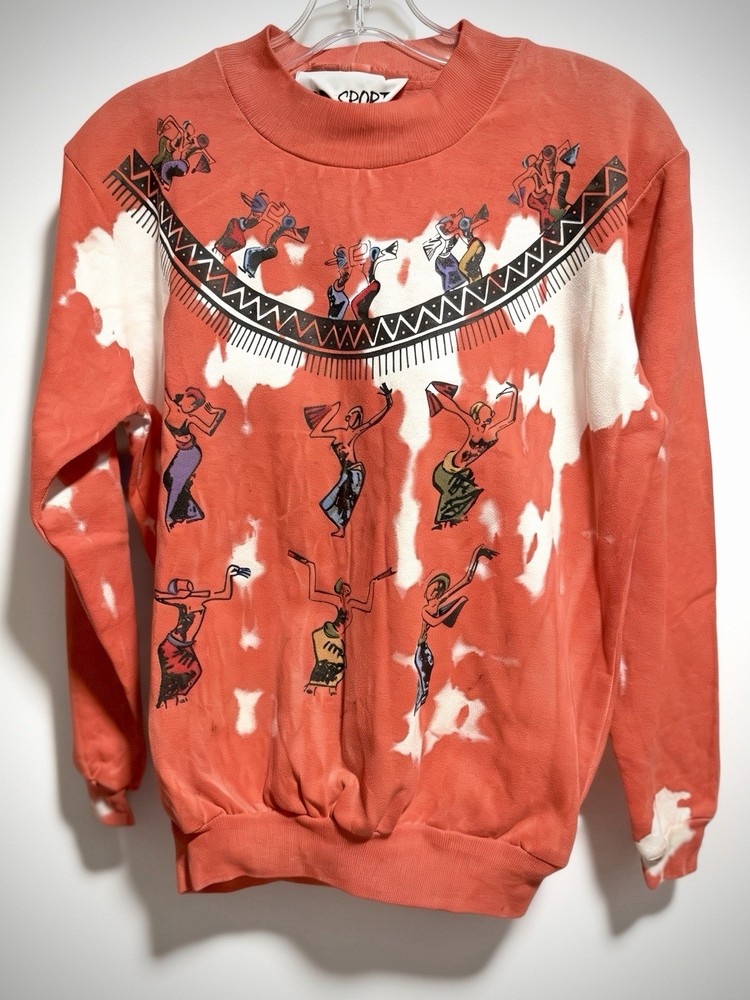 Vintage 90s Bolo Sport Embroidered Floral Red Crewneck Sweatshirt Womens XL
