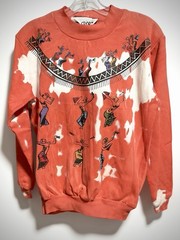 Vintage 90s Bolo Sport Embroidered Floral Red Crewneck Sweatshirt Womens XL
