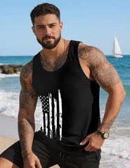 Mens Graphic Tank Tops Sleeveless Muscle Shirts Beach Palm Tree Hawaiian Gym Wor