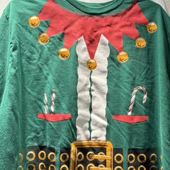 Holiday time Green Elf unisex T shirt Size 3XL Christmas Recycled Short Sleeve