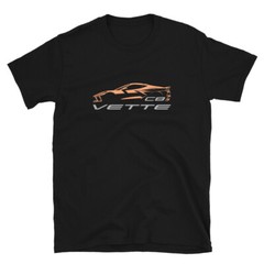 Softstyle T-Shirt For Chevrolet Corvette C8 Orange 2024 Car Fans Birthday Gift