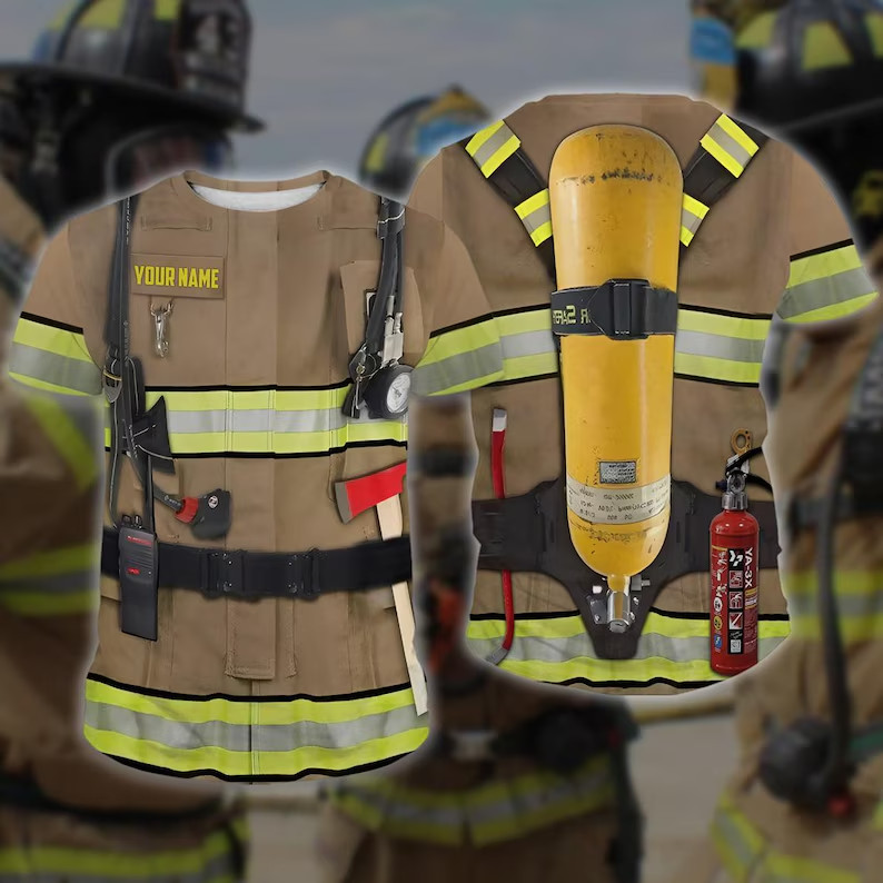 Personalized Firefighter Uniform 3D Full Over Print TShirt
