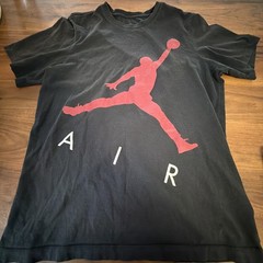 Air Jordan Classic Jump Man Logo T Shirt Black Size Medium