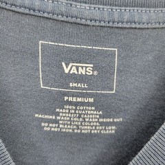 Vans Shirt Mens Small Blue Graphic Logo Short Sleeve Crew Neck Casual Beach