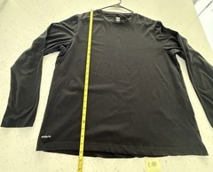 Athletic Works DriWorks Basic T-Shirt Mens XL Black Long Sleeve Crew Neck Tee