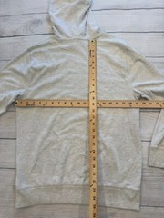 Old Navy Hooded T Shirt Mens Medium Athletic Gray Preppy Stripe Knit Hoodie Tee