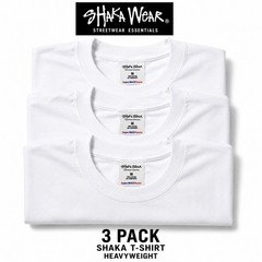 Shaka Wear Heavyweight T Shirt 3 Pack Men Blank Black & White Thick Tee