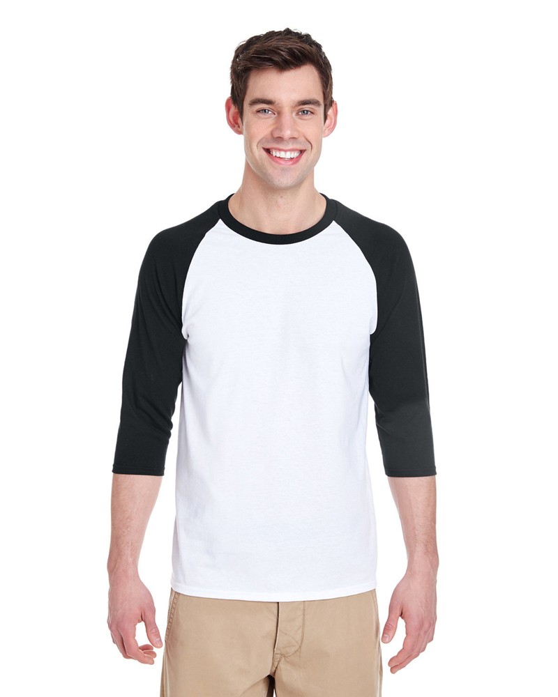 5 Pack Gildan Unisex Heavy Cotton 3 Quarter Raglan Sleeve Stylish T Shirt – G570