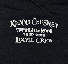 Kenny Chesney Spread The Love Tour 2016 Local Crew Men’s Black Shirt; XL