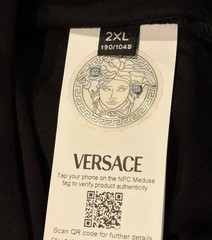 Versace Pop Pin Mesusa Black Cotton Jersey T-shirt Men’s Size 2XL Authentic