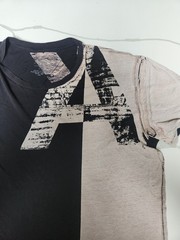 Armani Exchange Mens Black & Gray Graphic Tee- Size Large