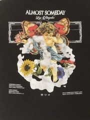 Almost Someday T Shirt Men’s 2XL Butterfly Moth Cherub Angel Floral Graphic
