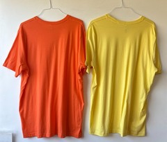 2 Bella + Canvas Mens Solid Color T Shirts 1 Orange 1 Yellow 100% Cotton Sz XXL