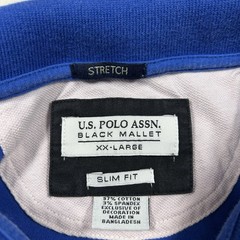 y2k US Polo Assn. USPA Black Mallet Graphic Polo Shirt Men’s Size 2XL Blue