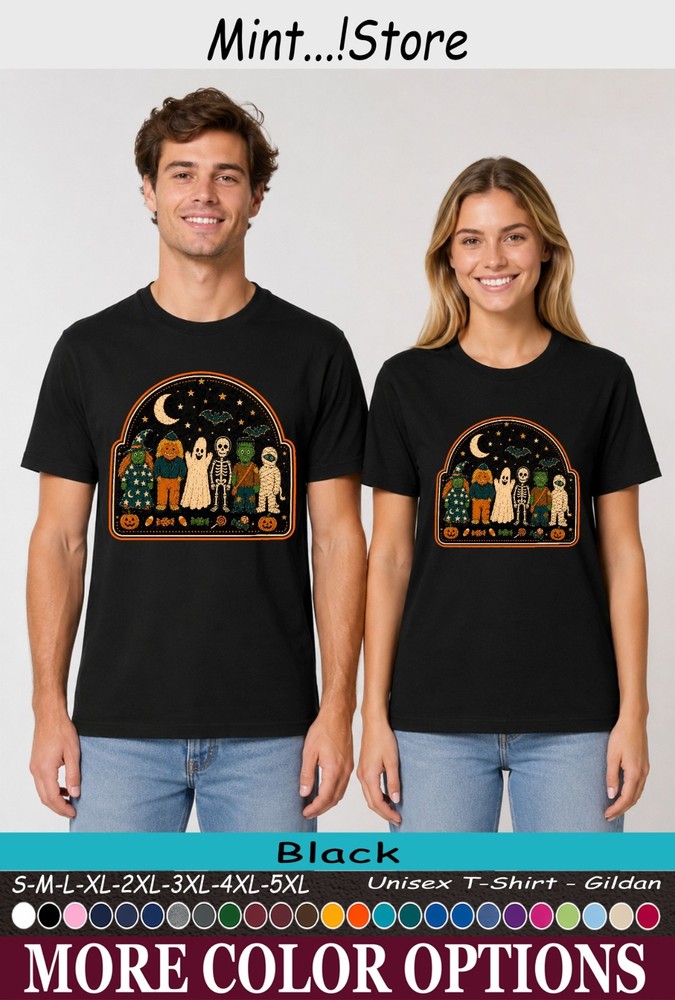 Halloween Monster Squad Shirt, Cute Ghost Skeleton Pumpkin Tee