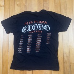 Peso Pluma Exodo Tour 2024 Black Concert T Shirt Size Medium M Graphic Band Tee