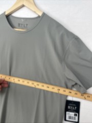 NEW BYLT Drop Cut SS Shirt Mens Large Grey BYLT Blend Premium Basics Tee