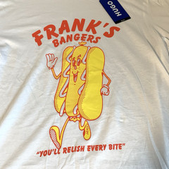 Hugo Boss T-Shirt Men’s M Frank’s Bangers Hotdog Graphic Print White